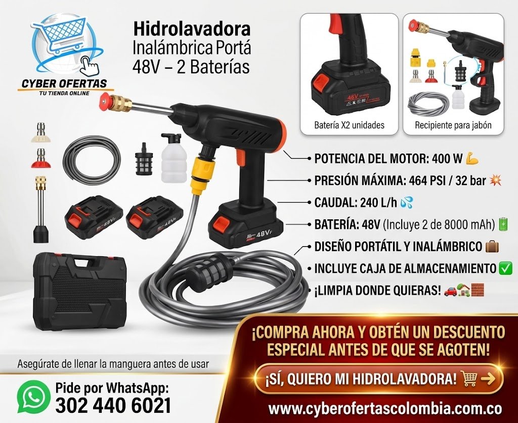 Hidrolavadora Portatil 2 baterias